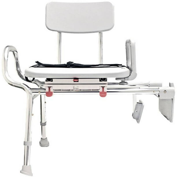 DMI TubMount Swivel Sliding Shower Transfer Bench, No Tool Assembly