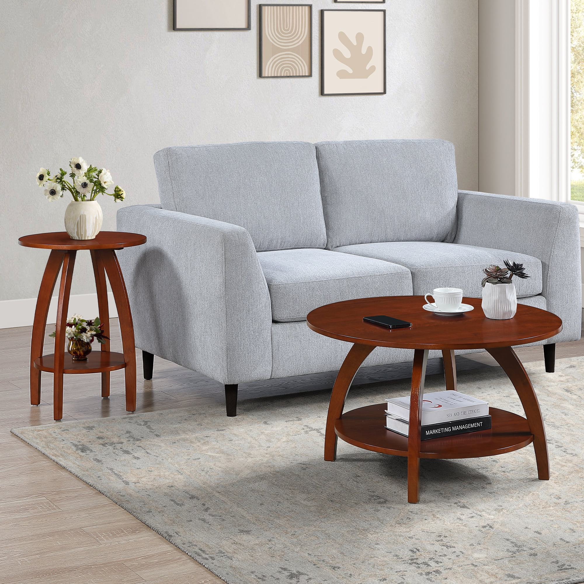 Convenience Concepts Aldrin End Table with Shelf, Mahogany
