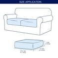 thumbnail image 3 of Subrtex Texture Grid Slipcover Stretch Box Seat Cushion Cover (2 Pcs, Light Gray), 3 of 6
