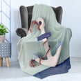 thumbnail image 4 of Anchor Soft Flannel Fleece Throw Blanket, Wooden White Rusty Marine Boating Anchor and Rope Motif Design, Cozy Plush for Indoor and Outdoor Use, 70" x 90", Blue Pale Blue, by Ambesonne, 4 of 5