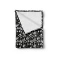 thumbnail image 2 of Tropical Soft Flannel Fleece Throw Blanket, Monochrome Repeating Sketchy Pattern with Exotic Palm Tree Silhouettes, Cozy Plush for Indoor and Outdoor Use, 50" x 70", Charcoal Grey White, by Ambesonne, 2 of 5