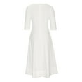 thumbnail image 6 of Bigersell Valentines Day Dress Summer Female V-Neck Short Sleeve Midi Evening Dress Style D-81 Off Shoulder Dresses Ladies Plus Size Summer Dresses , White L, 6 of 7