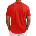 thumbnail image 6 of Domzest Mens Short Sleeve T-Shirts Moisture Wicking Crew Neck Shirt Summer Breathable Strechy Workout Shirts for Jogger, Gym & Outdoor Red M, 6 of 6