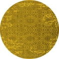 thumbnail image 1 of Ahgly Company Indoor Round Oriental Yellow Industrial Area Rugs, 7' Round, 1 of 4
