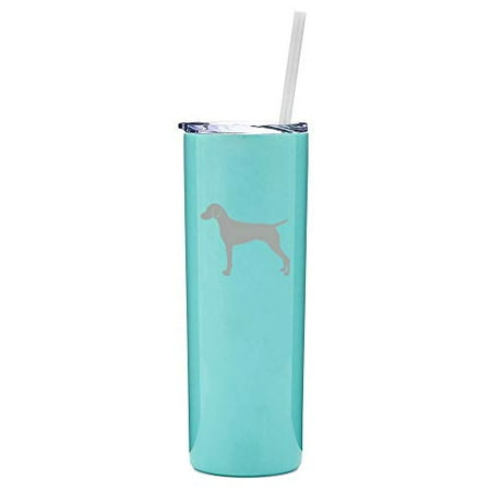 

20 oz Skinny Tall Tumbler Stainless Steel Vacuum Insulated Travel Mug With Straw Vizsla (Light Blue)