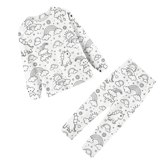 REDARER Kids DIY Coloring Pajama Set - Hand Painted Art PJS for Boys & Girls, Fun Wearable Homewear, Play & Sleep Combo,Size for 6-7 Years