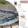 thumbnail image 3 of Blue Boho Floral Round Tablecloth for 36-44 Inch Tables, Fitted Table Cover with Elastic Edge, Vintage National Floral Textured Waterproof Outdoor Table Cloth Protector for Patio Garden Dinner Picnic, 3 of 9