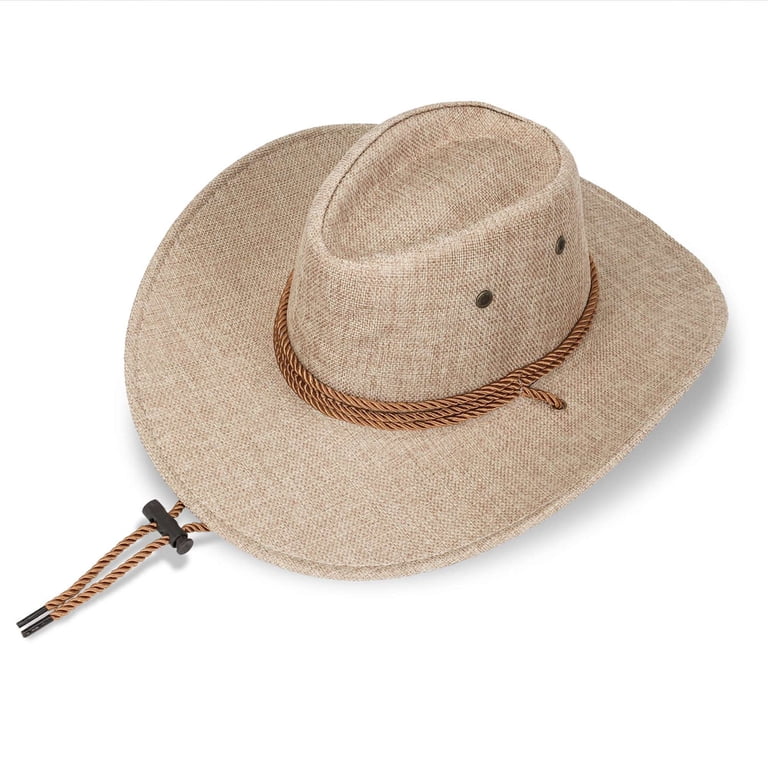 Summer Straw Cowboy Hat Roll Up Wide Brim with Chin Strap Amazon.com: Classic Cowboy/Cowgirl Hat Roll-up Packable  main image 4