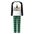 thumbnail image 3 of Family Matching Christmas Pajamas, Christmas Tree Letter Print Long-Sleeved Tops + Plaid Pattern Trousers Sleepwear Outfits, 3 of 6