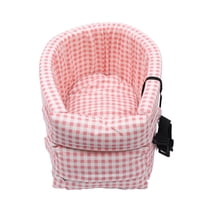 Unique Bargains Plaid Style Dog Car Seat Adjustable Straps for Medium Small Sized Puppy Cat Seat Pets Pink White