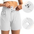 thumbnail image 7 of gakvbuo Athletic Workout Running Shorts for Women's Solid Color Straight Wide-Leg Shorts with Pocket Plus Size Jogging Walkshort, 7 of 7