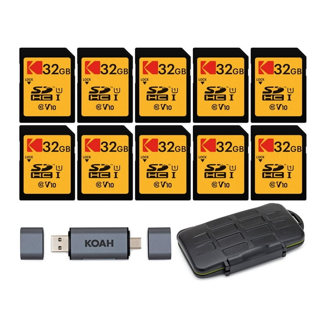Paquete de 10 tarjetas de memoria SDHC UHS-I UHS-I de 32 GB clase 10 de KODAK