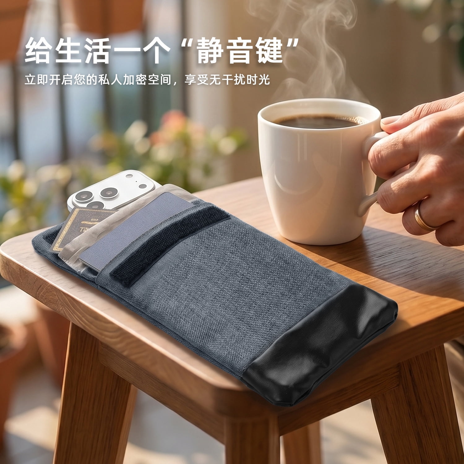 Signal Blocking Faraday Pouch for Cell Phone, RFID Shielding Bag Anti-Tracking Privacy Case