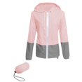 thumbnail image 4 of Fimkaul Women's Jacket Coats Winter Fall Plus Size Long Sleeve Casual Tops Patchwork Hooded Drawstring Pocket Rain Coat Pink M, 4 of 4