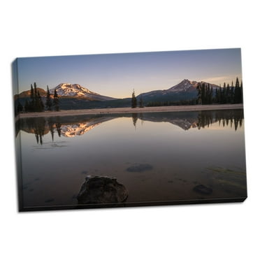 Gango Home Decor Contemporary Sparks Lake II by Stan Hellmann (Ready to Hang); One 36x24in Hand-Stretched Canvas