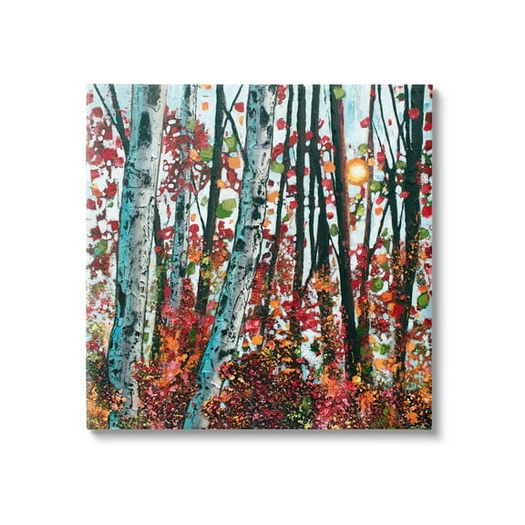 Stupell Industries Modern Bold Woodland Birch Trees Landscape Painting Gallery Wrapped Canvas Print Wall Art