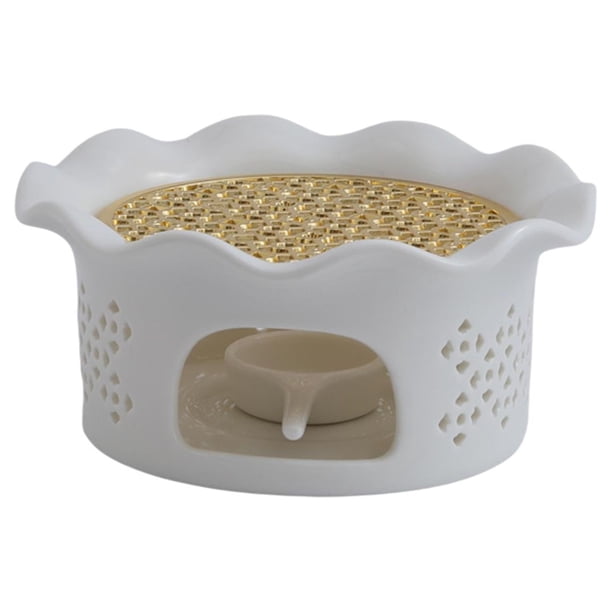 Base calentadora para tetera, adorno redondo de cerámica para calentar tazas y velas. Estilo B