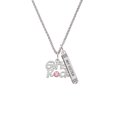 thumbnail image 2 of Delight Jewelry Silvertone Girls Rock with Light Pink Crystal Silvertone Always My Sister Bar Charm Necklace, 23", 2 of 4