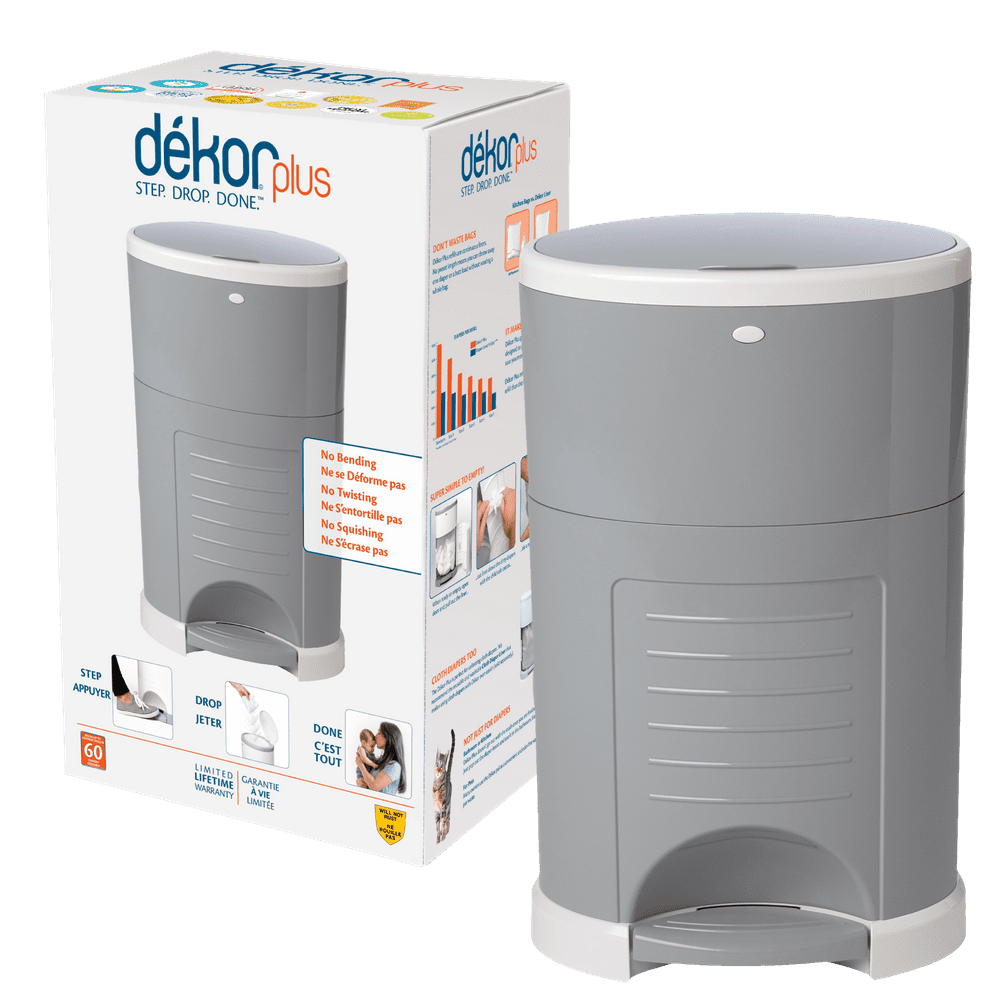 Dekor Plus HandsFree Diaper Pail Gray