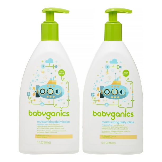 Babyganics Moisturizing Daily Baby Lotion, Fragrance Free, 17 Oz, 2 Ct