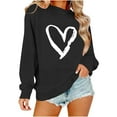 thumbnail image 2 of Craaazy Valentines Shirt for Women Round Neck Heart Printed Sweatshirt Long Sleeved Tops Gifts, 2 of 9