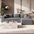 thumbnail image 4 of Costway 110.5" Modular Sectional Sofa with Deep Seats & Comfy Backrests, Comfy Armrests Gray, 4 of 9