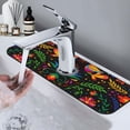 thumbnail image 7 of Logiee Mexican Flower Traditional1 Print Kitchen Sink Splash Guard Faucet Mat for Splash Guard Behind Faucet Drip Catcher for Kitchen,Bathroom,Sink Mat,Dish Drying Mat,Bathroom-15" X 5.5", 7 of 7