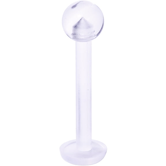 Body Candy Unisex 14G Clear Flexible Bioplast Straight Barbell Retainer Tongue Piercing Nipple Ring 1/2"