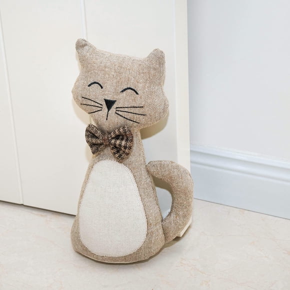 Marwood Mignon Butée de Porte Décorative Butées de Porte pour la Maison et le Bureau, Butée Intérieure Pondérée en Forme de Chat en Tissu pour Porte en Peluche Sto