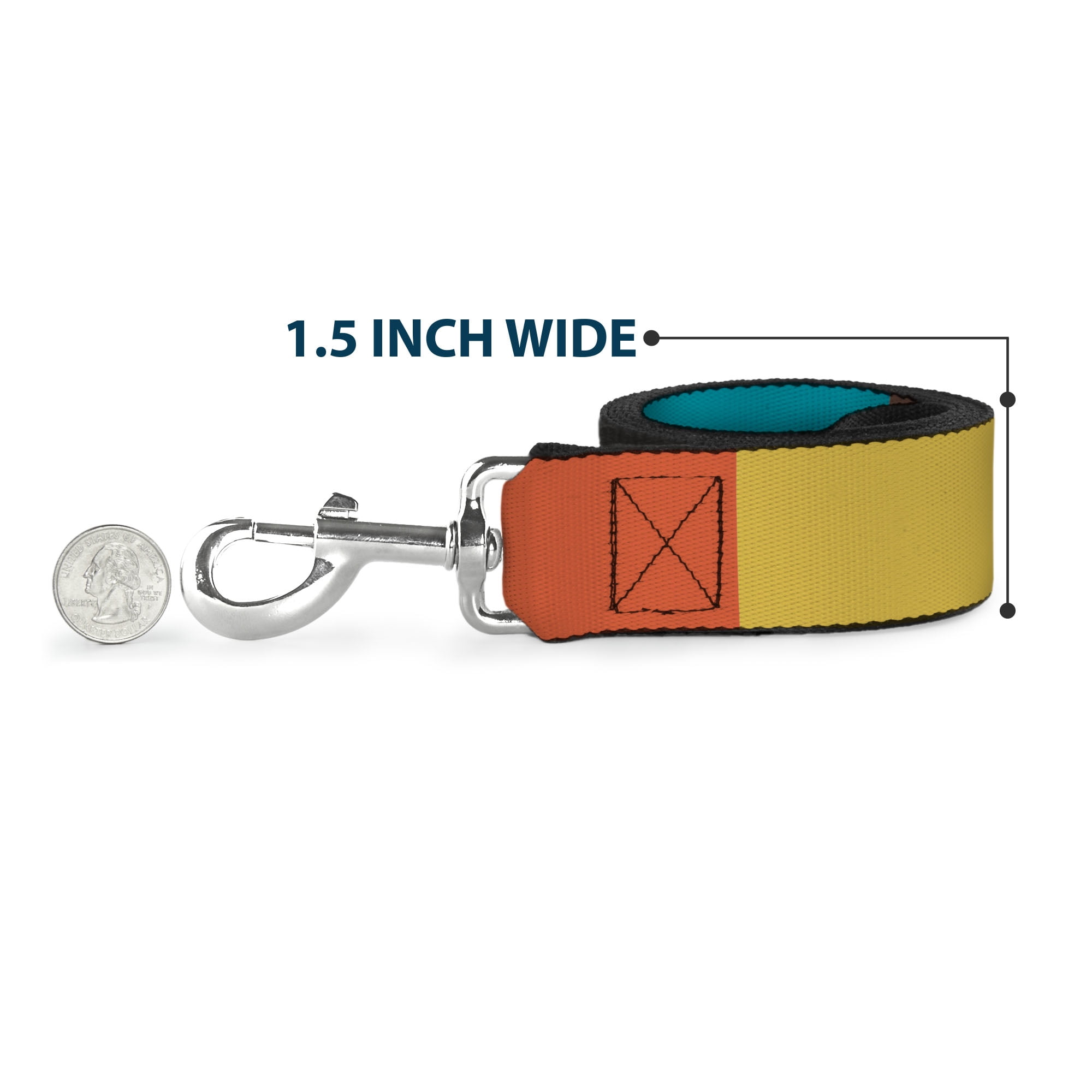 Buckle-Down Pet Leash, Dog Leash, Summer Essentials Color Block 9, 6 Feet Long 1.0 Inch Wide