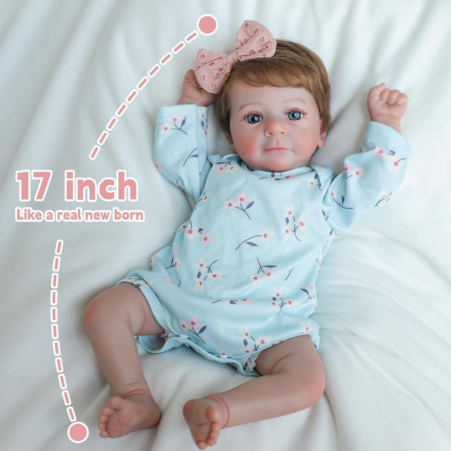 Lifelike Reborn Baby Dolls Girl - Felicia, 17-inch Realistic
