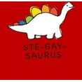 thumbnail image 2 of Pride Ste-Gay-Saurus Crew Neck Short Sleeve Adult T-shirt
-XS-Red, 2 of 3