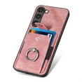 thumbnail image 2 of Compatible with Samsung Galaxy A25 5G, Classic Card Slots 360 Rotating Finger Ring Kickstand PU Leather + TPU Frame Magnetic Closure Back Case Cover for Samsung Galaxy A25 5G, Pink, 2 of 12