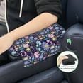 thumbnail image 6 of Renewold Hippie Flower Lotus Car Center Console Cushion Cover Universal Armrest Box Mat Scratch Resistant Wear-Resistant Arm Rest Pad with Pockets Storage Bag Auto Accessories for Women, 6 of 9