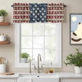 thumbnail image 2 of American Flag Valance Curtain Starfish Red Brown Wood Grain Window Valances Rod Pocket Short Curtains Window Treatments for Kitchen Bedroom Bathroom Laundry 42" x 18", 2 of 9