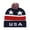 Black-3, variant on Womens Beanies Hat American Flag Cuffed Knit Hats with Pom Pom USA Winter Warm Skull Beanie Cap Wine