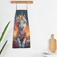 thumbnail image 3 of Uemuo Starry Sky Cute Horse Printed Bib Apron, Adjustable , Water and Oil Resistant, Cooking Kitchen Chef Apron for Women Men, 3 of 5