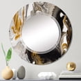thumbnail image 2 of DESIGN ART Designart 'Gold And Black Marble Waves II' Printed Modern Wall Mirror 32in.x32in., 2 of 5