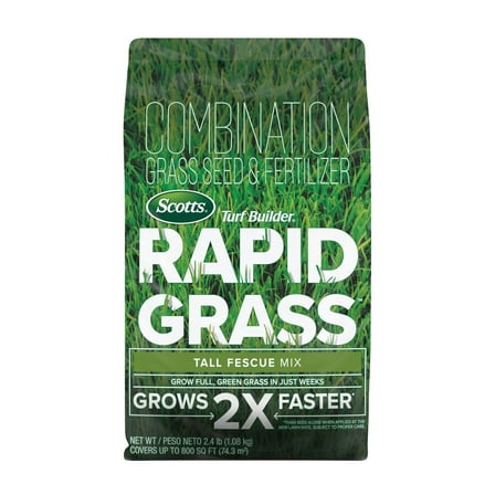 Scotts Turf Builder Rapid Grass Tall Fescue Mix, Grass Seed and Fertilizer, 2.4 lbs.