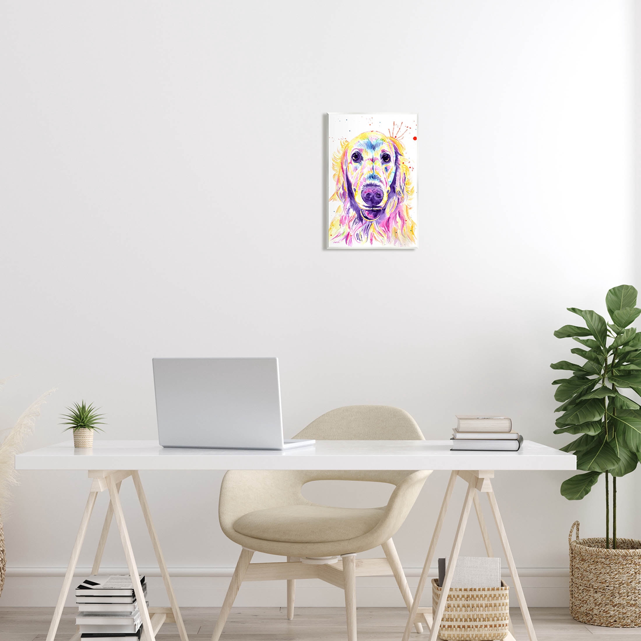 Vivid Retriever Dog Pet Portrait Animals & Insects Graphic Art Unframed Art Print Wall Art