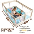 thumbnail image 3 of Beavtaens Baby Play Mat for Floor, Fits 71x59 Playpen, Non-Slip, Soft for Infants, 0-4 Years, Vehicles, 3 of 9