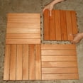 thumbnail image 4 of Vifah 12"L x 12"W 6 Slat Eucalyptus Interlocking Brown Deck Tile, 4 of 4