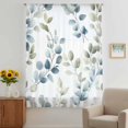 thumbnail image 3 of Teal Blue Botanical Sheer Curtains 54 Inches Long, Eucalyptus Leaves Watercolor Summer Light Filering Curtains, Breathable Simi Curtain Privacy Drapes for Kitchen Bathroom Small Window Treatment, 3 of 9