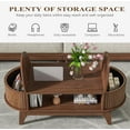 thumbnail image 4 of Fluted Coffee Table with Storage, Modern Coffee Tables, Wood Accent Center Table, Oval with Flip-Top Lids for Living Room Home Office, 4 of 7