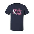 thumbnail image 2 of In October We Wear Pink Awareness Men's Graphic T-Shirt, Navy, X-Large, 2 of 3