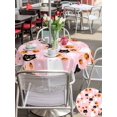 thumbnail image 4 of Outdoor Tablecloth with Umbrella Hole and Zipper, Halloween Pink Round Table Cloth 60 Inch Waterproof Tablecloth, Black White Ghost Orange Skull Pumpkin Picnic Table Cover for Patio Camping, 4 of 7