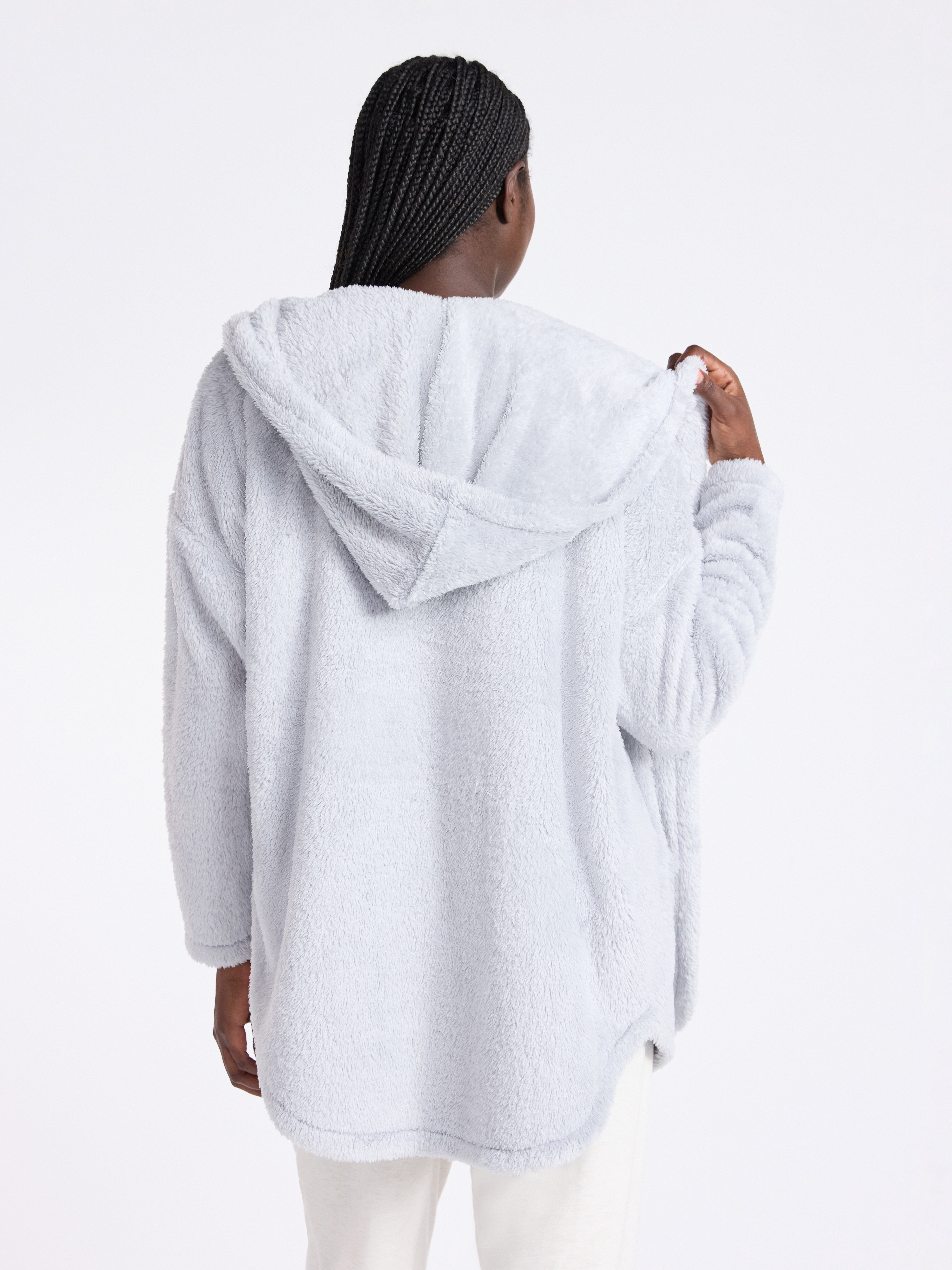 Joyspun Women’s Plush Sleep Cardigan, Size XS-3XL