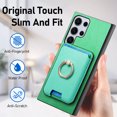 thumbnail image 3 of Allytech Samsung Galaxy S23 Ultra Case, Detachable Magnetic Wallet Case with Card Holder & Ring Stand, Support Car Mount, Premium PU Leather Shockproof Durable Protective Slim Case Cover - Green, 3 of 10