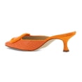 thumbnail image 4 of XYD Women Leather Heeled Mules Pointed Closed Toe Buckle Kitten Heel Slip On Slides Sandals Shoes Size 11 Orange, 4 of 4