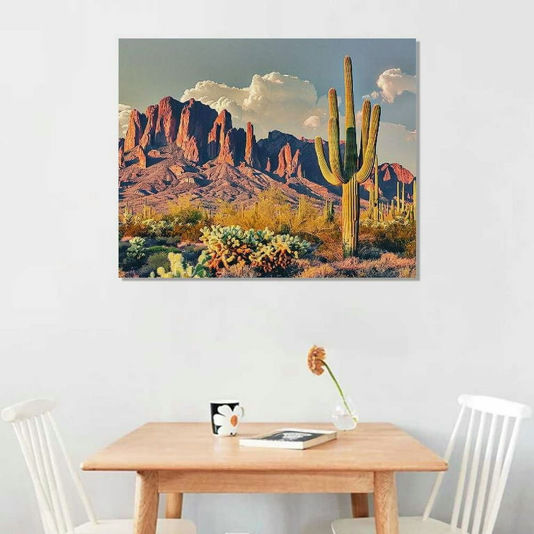 ARISTURING Superstition Mountains Sunset Wall Art Arizona Western